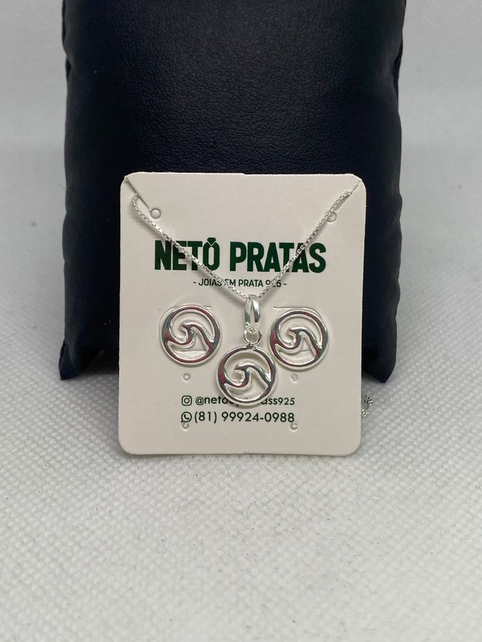 Conjunto Onda do Mar em Prata 925 – Colar + Brincos