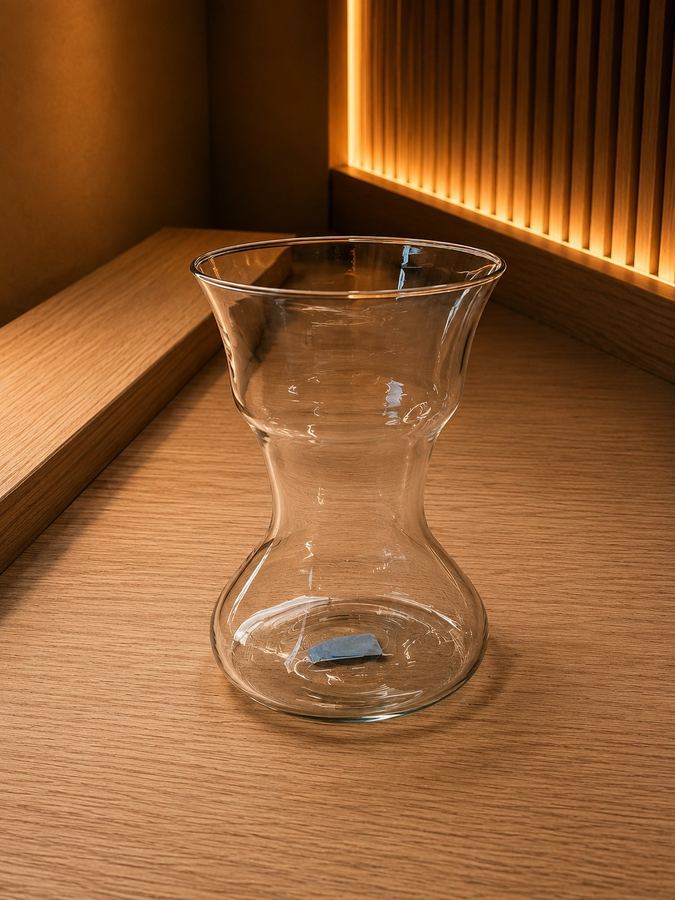Vaso de Vidro Tulipa P | Mini Vaso Cristal Boca Larga | Vaso Solitário Estilo Vintage |