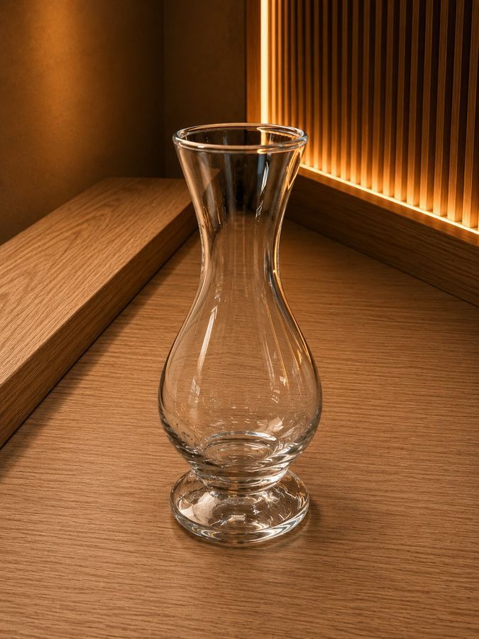 Vaso de Vidro Cintura Fina P | Vaso Solitário com Pé Cristal | Mini Vaso para Botões |