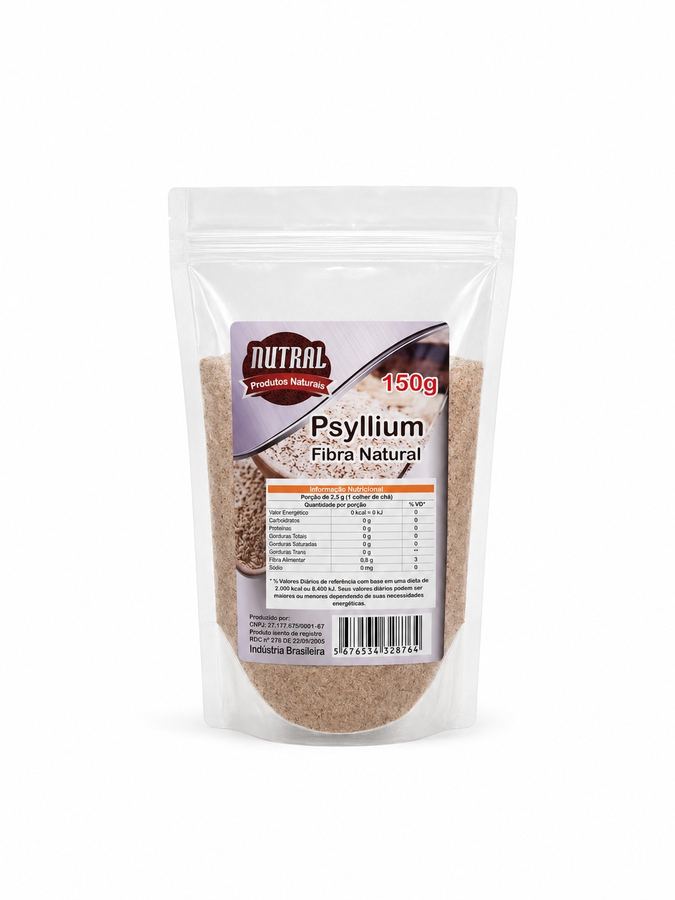 Psyllium Puro Fibra Natural Nutral 150g  Regulação Intestinal Profunda e Saciedade