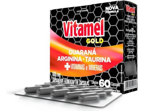Vitamel Gold Guaraná +Arginina + Taurina 60 Cápsulas